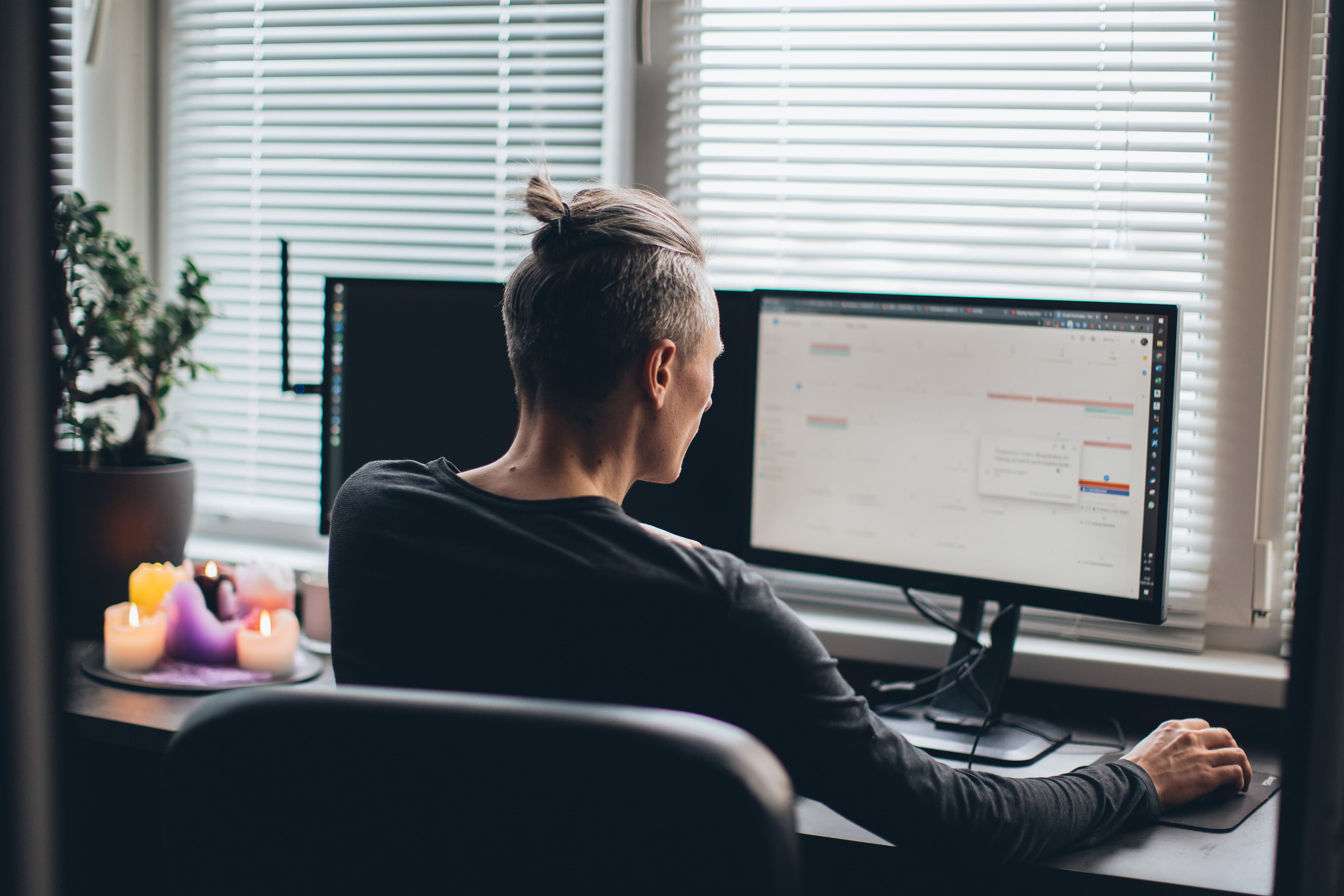 Virtual talent working at desk